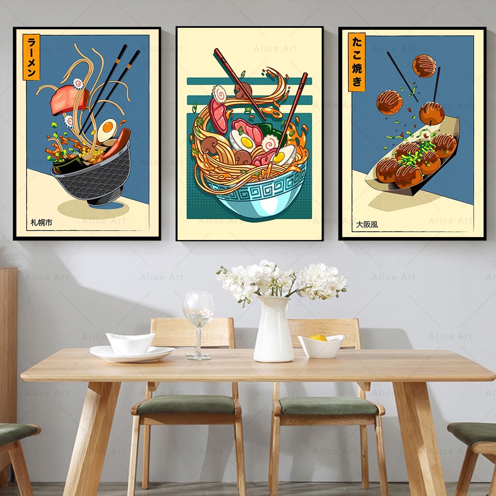 Japanese Lifestyle And Food - Gaya Jepang Poster Dapur Makanan Kanvas