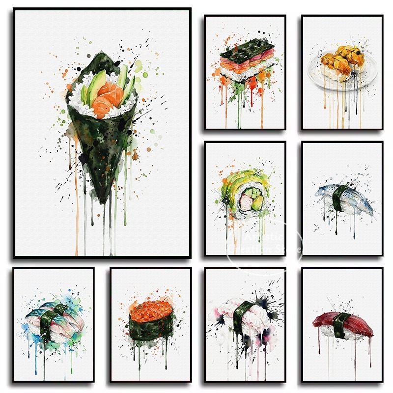 Lukisan Kanvas Poster Makanan  - Japanese Lifestyle And Food ulasan dan harga