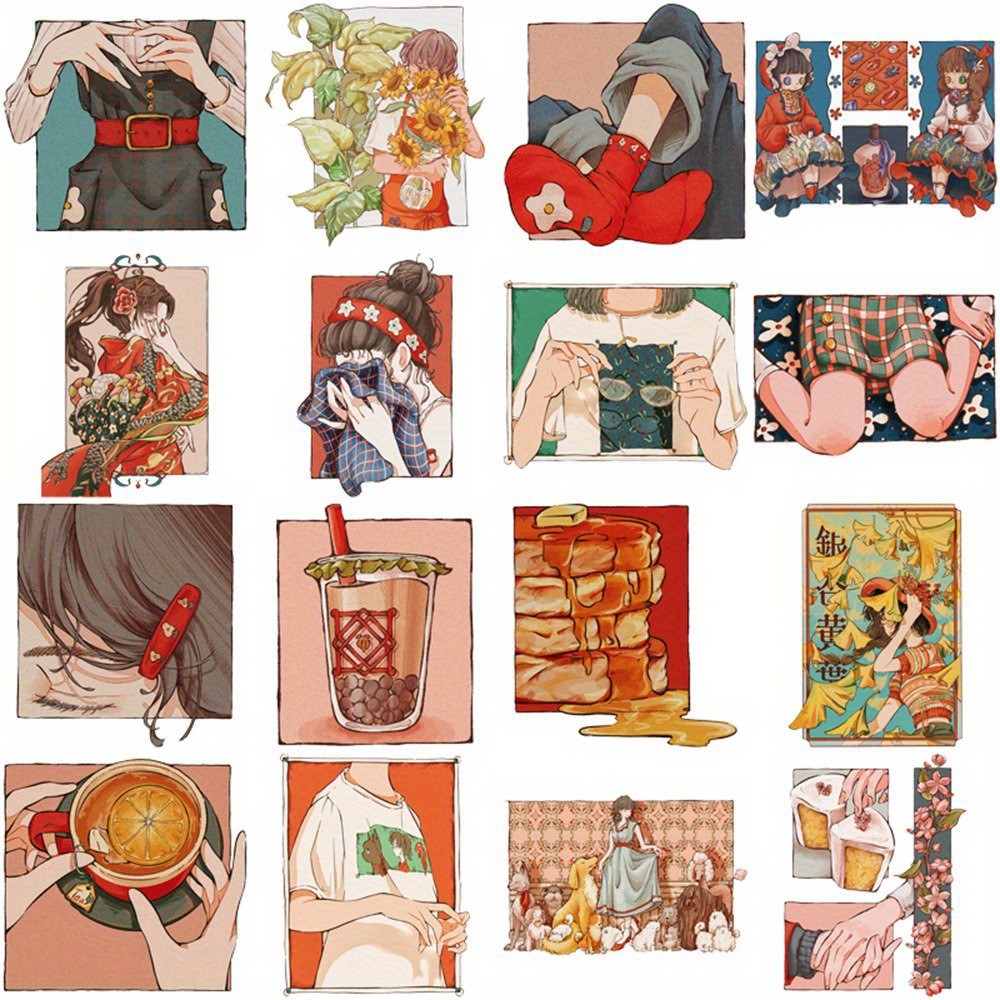 50Pcs Stiker Gaya Tradisional  - Japanese Traditional Lifestyle ulasan dan harga